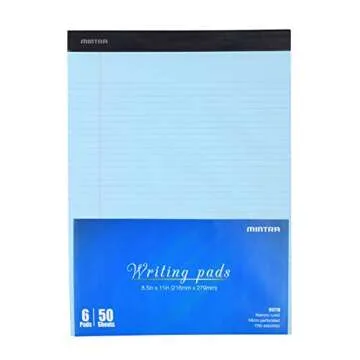 Mintra Office Legal Pads - ((BASIC PASTEL 6pk, 8.5in x 11in, NARROW RULED)) - 50 Sheets per Notepad, Micro perforated, Pastel Writing Pad, Notebook Paper for School, College, Office, Business - Pink, Blue, Purple