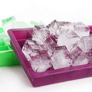 Ice Cube Tray Silicone Easy Release Stackable Mold 2 Pack