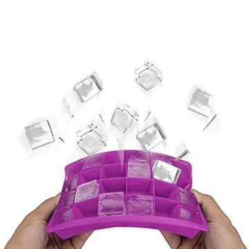 Ice Cube Tray Silicone Easy Release Stackable Mold 2 Pack
