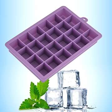 Ice Cube Tray Silicone Easy Release Stackable Mold 2 Pack