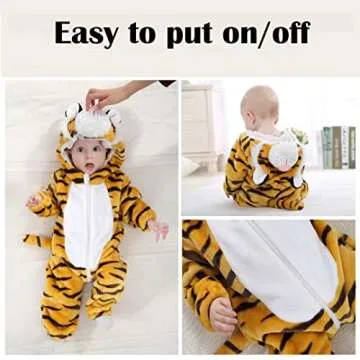 Baby Tiger Costumes Unisex Toddler Outfit Halloween Dress Up Romper 6-12 Months