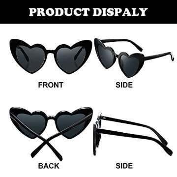 Frienda 9 Pairs Heart Shaped Sunglasses Bachelorette Heart Sunglasses Gift for Women Wedding Party F...