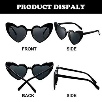 Frienda 9 Pairs Heart Shaped Sunglasses Bachelorette Heart Sunglasses Gift for Women Wedding Party F...