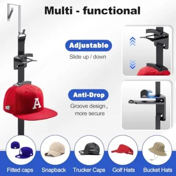 Aoodaily Hat Rack for Door - Stylish Adjustable Caps Organizer