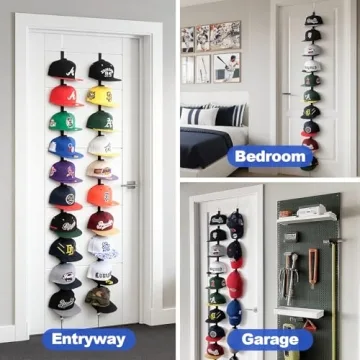 Aoodaily Hat Rack for Door - Stylish Adjustable Caps Organizer