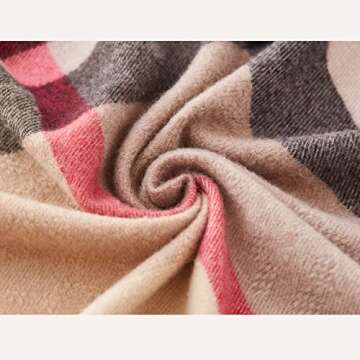 Women's Plaid Shawl Wrap Warm Cardigan Open Front Poncho Cape for Central Air Conditioning or Public Chilly Places