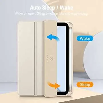 Fintie Hybrid Slim Case for iPad Mini 7 (A17 Pro, 7th Generation) 2024 / iPad Mini 6 (6th Gen) 8.3 Inch, [Built-in Pencil Holder] Shockproof Cover Clear Transparent Back Shell, Starlight