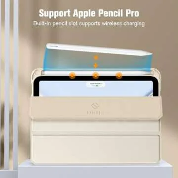 Fintie Hybrid Slim Case for iPad Mini 7 (A17 Pro, 7th Generation) 2024 / iPad Mini 6 (6th Gen) 8.3 Inch, [Built-in Pencil Holder] Shockproof Cover Clear Transparent Back Shell, Starlight