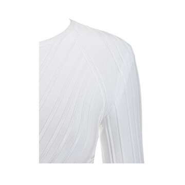 whoinshop Women's Long Sleeves Crop Top Midi Skirt Outfit Two Pieces Embellished Bandage Party Dress (XS, White)