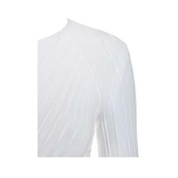 whoinshop Women's Long Sleeves Crop Top Midi Skirt Outfit Two Pieces Embellished Bandage Party Dress (XS, White)