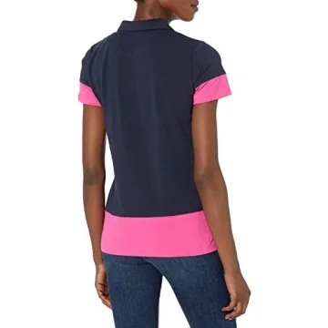 Nautica Women's Toggle Accent Short Sleeve Soft Stretch Cotton Polo Shirt, Navy, Small