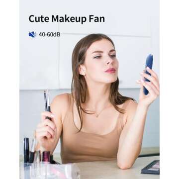 Aluan Handheld Fan Mini Fan Powerful Small Personal Portable Fan Speed Adjustable USB Rechargeable Cooling for Kids Girls Boys Woman Man Home Office Outdoor Travel, Navy Blue