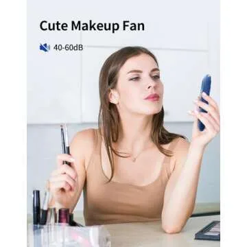 Aluan Handheld Fan Mini Fan Powerful Small Personal Portable Fan Speed Adjustable USB Rechargeable Cooling for Kids Girls Boys Woman Man Home Office Outdoor Travel, Navy Blue