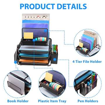 DESIGNA Stackable Mesh Desk Organizer - Stylish & Functional