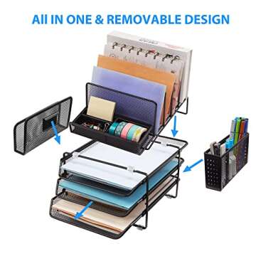 DESIGNA Stackable Mesh Desk Organizer - Stylish & Functional