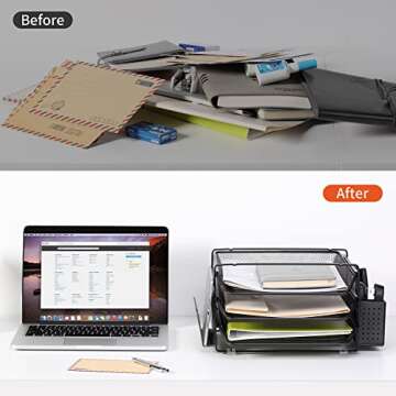 DESIGNA Stackable Mesh Desk Organizer - Stylish & Functional