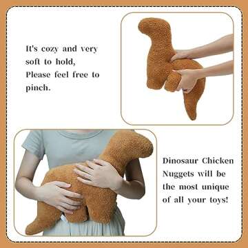 TVVPGG Dino Nugget Plush,3 Pcs Dino Nugget Pillow Stuffed Toy, Funny Dino Chicken Nuggets Pillow Gifts for Kids Adults Girlfriend Christmas