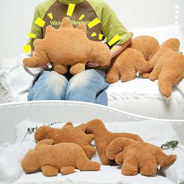 TVVPGG Dino Nugget Plush,3 Pcs Dino Nugget Pillow Stuffed Toy, Funny Dino Chicken Nuggets Pillow Gifts for Kids Adults Girlfriend Christmas