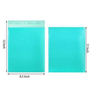 Nicunom 40 Pack 8.5 x 12 Inch Teal Poly Bubble Mailers Self Seal Padded Envelopes Shipping Bags Waterproof Mailers Envelopes for Shipping Packaging (Green)