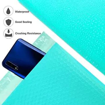Nicunom 40 Pack 8.5 x 12 Inch Teal Poly Bubble Mailers Self Seal Padded Envelopes Shipping Bags Waterproof Mailers Envelopes for Shipping Packaging (Green)