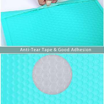 Nicunom 40 Pack 8.5 x 12 Inch Teal Poly Bubble Mailers Self Seal Padded Envelopes Shipping Bags Waterproof Mailers Envelopes for Shipping Packaging (Green)