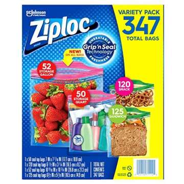 Ziploc Bags Variety Pack - 347 Count for Every Kitchen