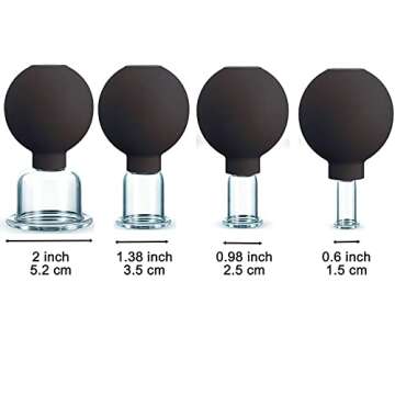 FeelFree Sport 4-Piece Glass Cupping Set for Wellness