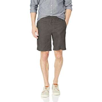 28 Palms Men's Relaxed-Fit 9" Inseam Linen Shorts - Dark Grey - X-Large