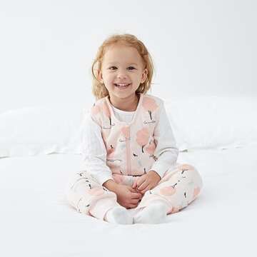 Duomiaomiao 2.5 TOG Toddler Sleep Sack 12-24 Months 100% Cotton Winter Baby Sleep Sack with Feet, Wa...
