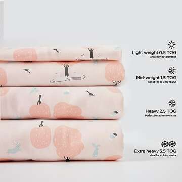 Duomiaomiao 2.5 TOG Toddler Sleep Sack 12-24 Months 100% Cotton Winter Baby Sleep Sack with Feet, Warm Comfy Toddler Wearable Blanket