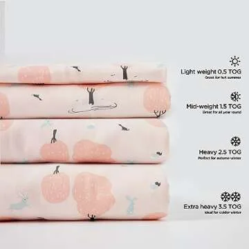 Duomiaomiao 2.5 TOG Toddler Sleep Sack 12-24 Months 100% Cotton Winter Baby Sleep Sack with Feet, Warm Comfy Toddler Wearable Blanket