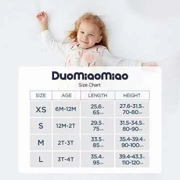 Duomiaomiao 2.5 TOG Toddler Sleep Sack 12-24 Months 100% Cotton Winter Baby Sleep Sack with Feet, Warm Comfy Toddler Wearable Blanket