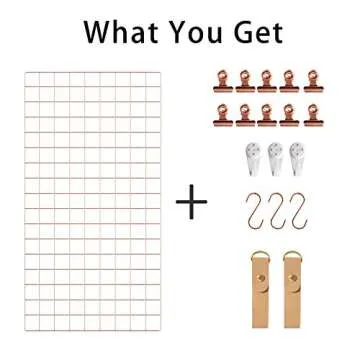 FRIADE Rose Gold Metal Wall Grid Panel for Stylish Displays