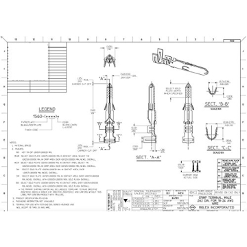 Molex Crimp Pins - 40 Pair Connector for 18-24 AWG