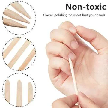 Maitys 200 Orange Wood Nail Sticks for Manicure & Pedicure