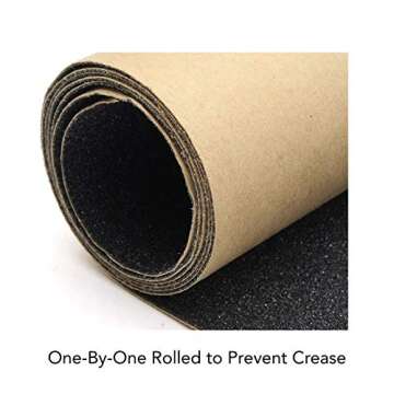 P.LOTOR 46" x 11" Skateboard Grip Tape, Bubble Free Waterproof Black Anti Slip Griptape for Gun, Scooter, Longboard, Stairs, Non Slip Grips, Anti Skid Adhesive Tape