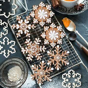 Qfeley Snowflake Cookie Cutters for Festive Baking