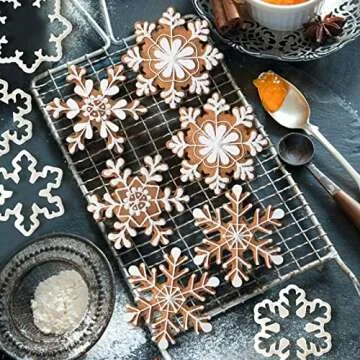 Qfeley Snowflake Cookie Cutters for Festive Baking