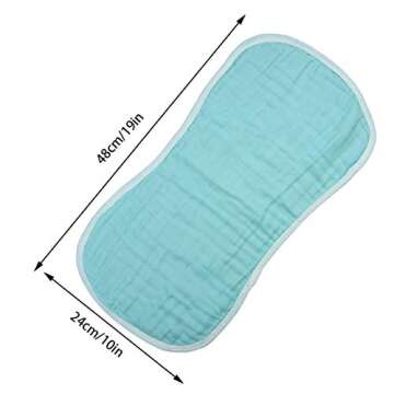 Dxhycc 5 Pieces Muslin Burp Cloths, 6 Layers Thicken Extra Soft and Absorbent, Organic Cotton, Perfect for Newborn Baby, 19 x 10 Inch