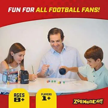 Zobmondo!! GoLong Football Dice Game | for Sports Fans, Families and Kids | Includes Travel Bag for Dads and Boys