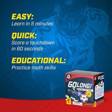 Zobmondo!! GoLong Football Dice Game | for Sports Fans, Families and Kids | Includes Travel Bag for Dads and Boys
