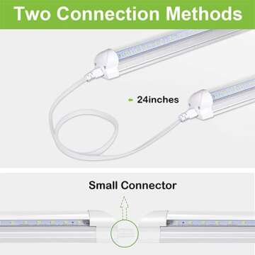 hykolity 4FT LED Shop Light, V Shape Integrated T8 LED Tube Light, 5200LM, 40W, 6500K Super Bright White,high Output Linkable Shop Lights W/Built-in ON/Off Switch for Warehouse, ETL, 10 Pack