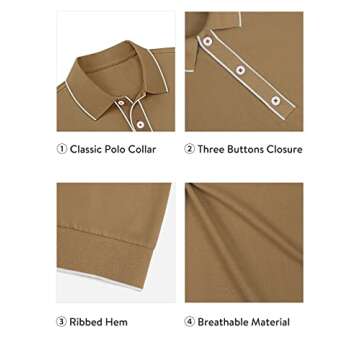 ALTAIREGA Men's Casual Cotton Polo Shirt - Classic Fit