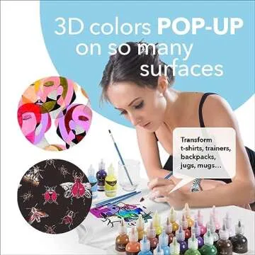 Vibrant 3D Fabric Paint Set - 24 Colors for All Creators