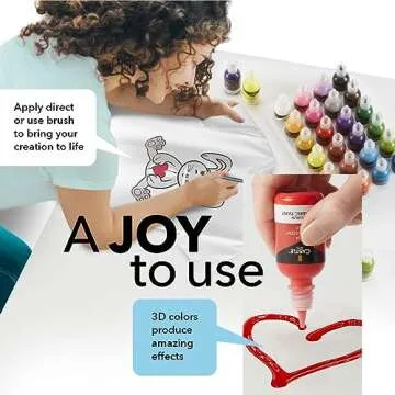 Vibrant 3D Fabric Paint Set - 24 Colors for All Creators