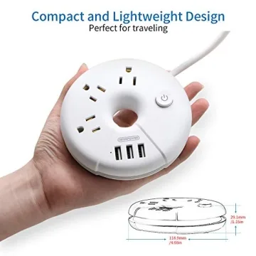 Compact Travel Power Strip with USB Ports for All Devices