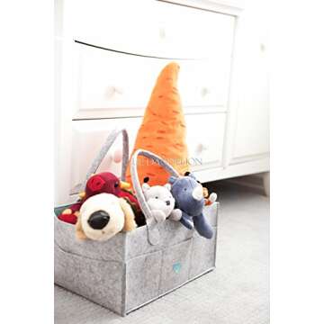 Lil Dandelion Baby Diaper Caddy Organizer Pink for Changing Table Car - Baby Shower Basket for Girls, Nursery Storage Bin, Neutral Nursery Essential Baby Gift Registry, Car Travel Tote