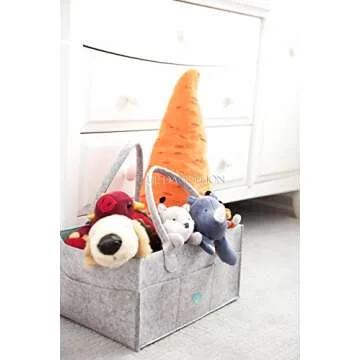 Lil Dandelion Baby Diaper Caddy Organizer Pink for Changing Table Car - Baby Shower Basket for Girls, Nursery Storage Bin, Neutral Nursery Essential Baby Gift Registry, Car Travel Tote