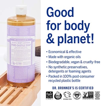 Dr. Bronner's Pure-Castile Liquid Soap Lavender Bundle 32 oz