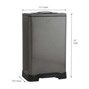 Stylish 50L Trash Can with Manual Compactor Mechanism